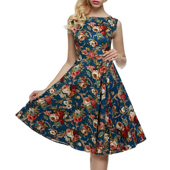 Rochie moderna de dama cu motiv floral in mai multe culori