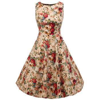 Rochie moderna de dama cu motiv floral in mai multe culori