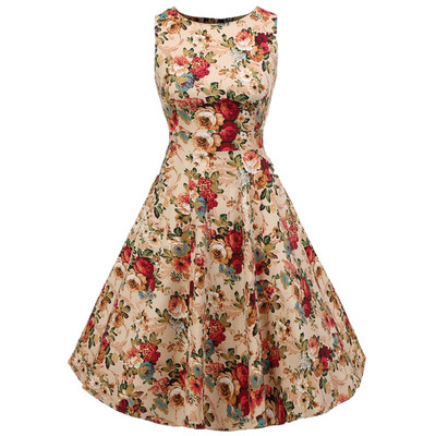 Rochie moderna de dama cu motiv floral in mai multe culori