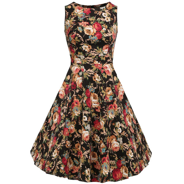 Rochie moderna de dama cu motiv floral in mai multe culori