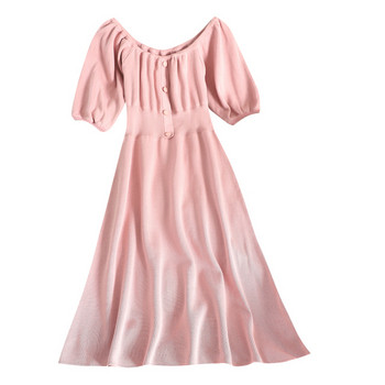 Rochie casual de dama cu maneci scurte si nasturi in diferite culori