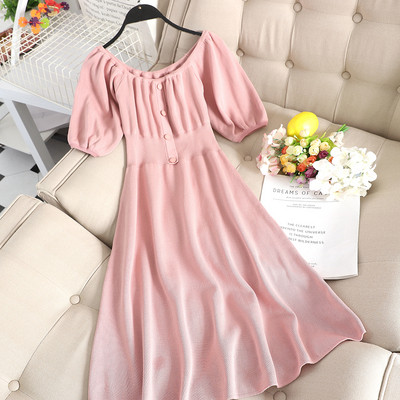 Rochie casual de dama cu maneci scurte si nasturi in diferite culori