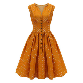 Rochie casual de dama cu puncte cu nasturi in mai multe culori