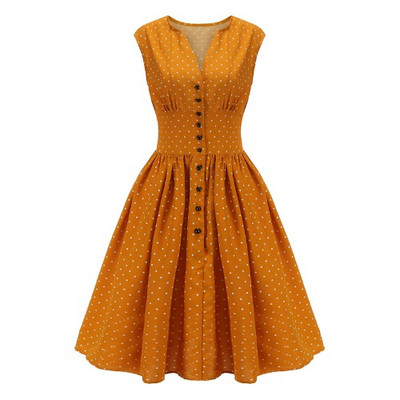 Rochie casual de dama cu puncte cu nasturi in mai multe culori