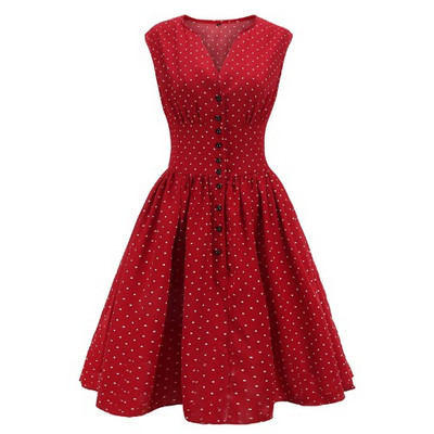 Rochie casual de dama cu puncte cu nasturi in mai multe culori