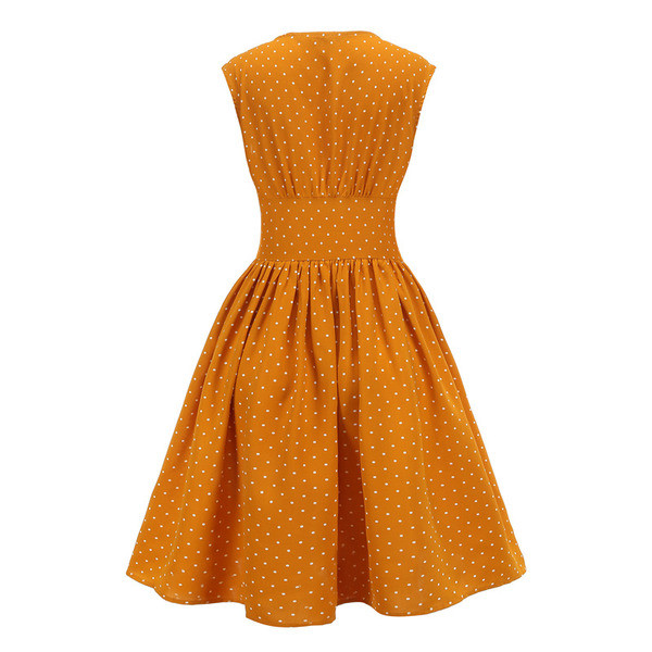 Rochie casual de dama cu puncte cu nasturi in mai multe culori