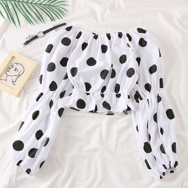 Bluza de dama model nou cu puncte in doua culori