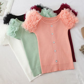 Bluza de dama cu maneca scurta si nasturi in mai multe culori