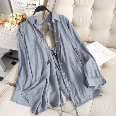 Cămașă casual de damă cu cravate și nasturi în mai multe culori