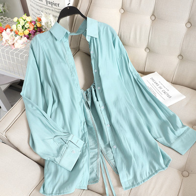 Cămașă casual de damă cu cravate și nasturi în mai multe culori