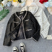 Jachetă elegantă de damă în alb și negru