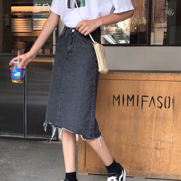 Fusta dama casual in doua culori - model drept