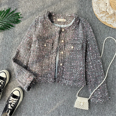 Geaca de dama moderna in doua culori cu perle