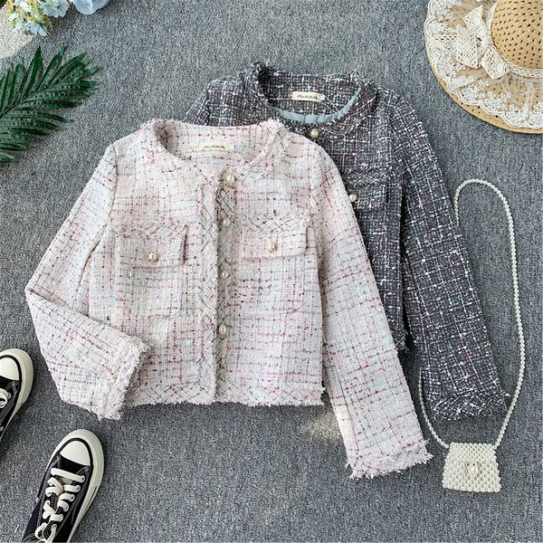 Geaca de dama moderna in doua culori cu perle