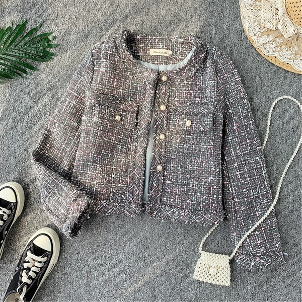 Geaca de dama moderna in doua culori cu perle