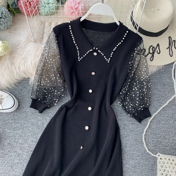 Rochie de dama cu nasturi in trei culori