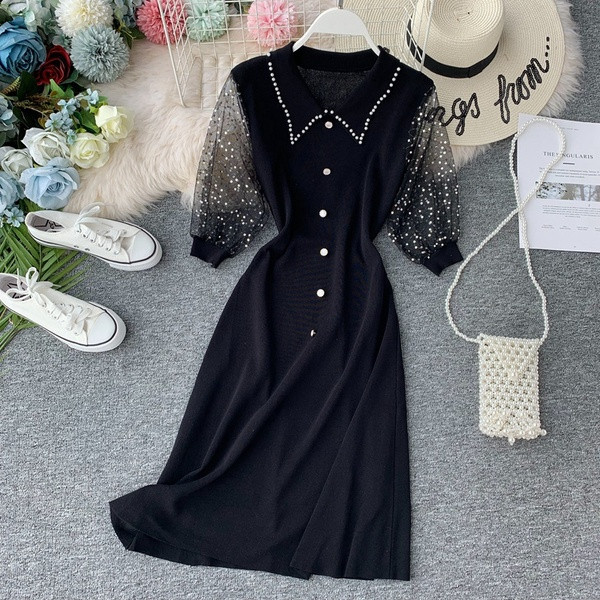 Rochie de dama cu nasturi in trei culori