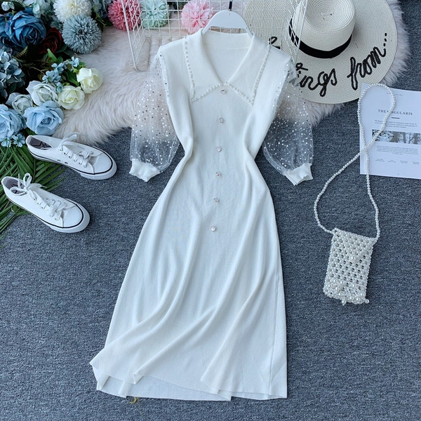 Rochie de dama cu nasturi in trei culori