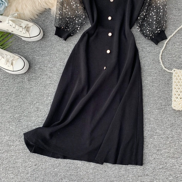 Rochie de dama cu nasturi in trei culori