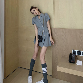 Rochie modernă de damă în albastru cu decolteu în V