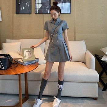 Rochie modernă de damă în albastru cu decolteu în V