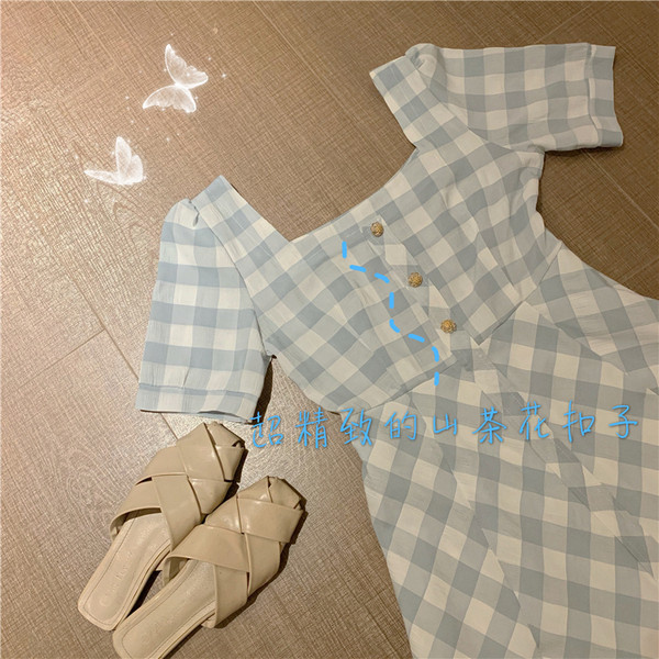 Rochie lungă în carouri casual de damă