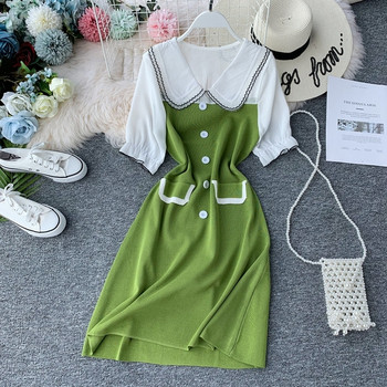 Rochie moderna de dama cu guler in mai multe culori