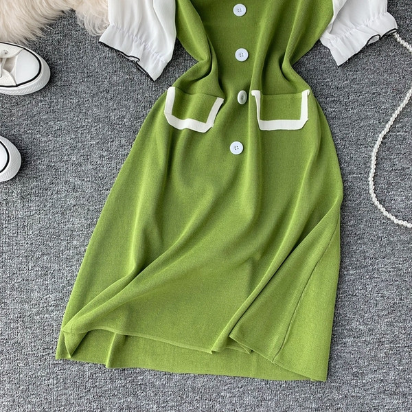 Rochie moderna de dama cu guler in mai multe culori