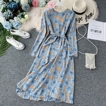 Rol lung de dama cu model floral in doua culori