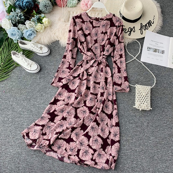 Rol lung de dama cu model floral in doua culori