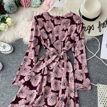 Rol lung de dama cu model floral in doua culori