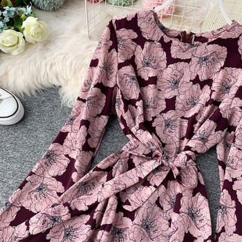 Rol lung de dama cu model floral in doua culori