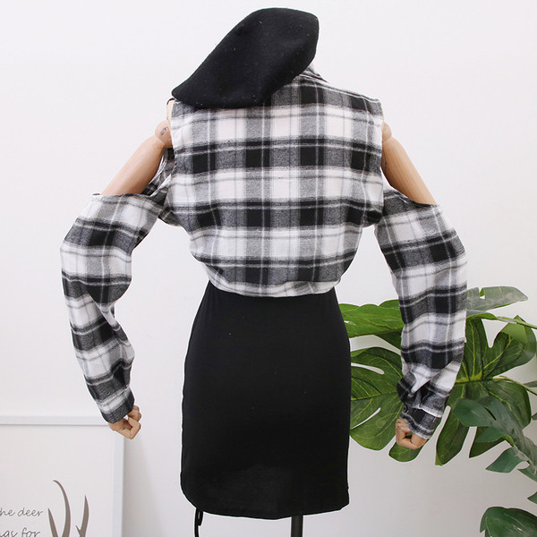 Rochie de dama model nou cu cravate + camasa de culoare neagra