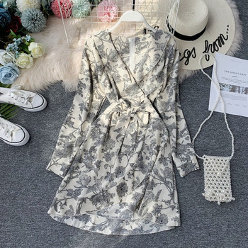 Rochie de dama cu decolteu in V in doua culori