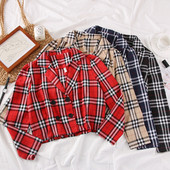 Geaca de dama in carouri moderna cu maneci lungi in mai multe culori