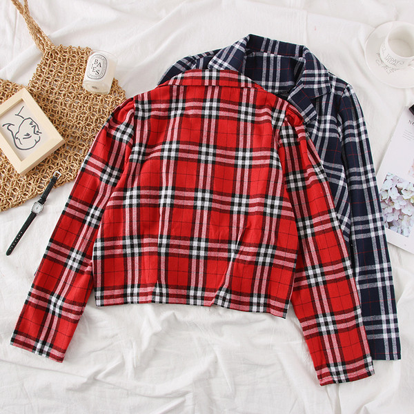 Geaca de dama in carouri moderna cu maneci lungi in mai multe culori