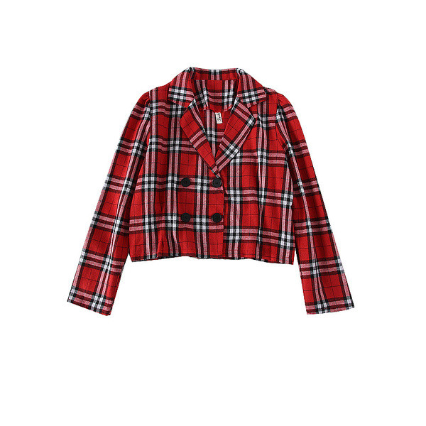 Geaca de dama in carouri moderna cu maneci lungi in mai multe culori