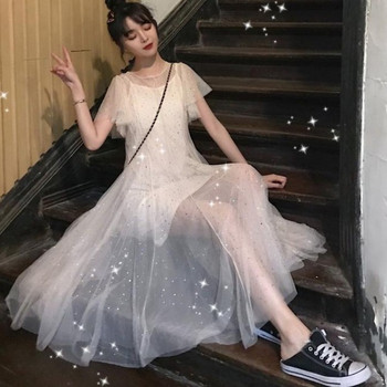 Rochie de dama actuala - model croiat in doua culori