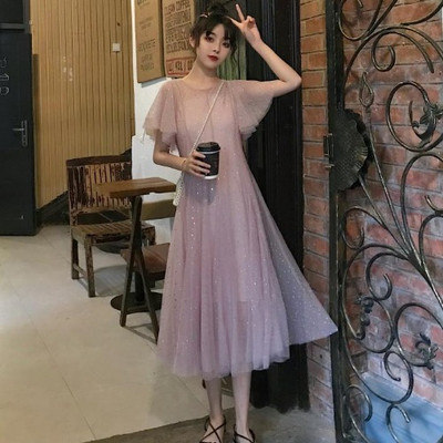 Rochie de dama actuala - model croiat in doua culori