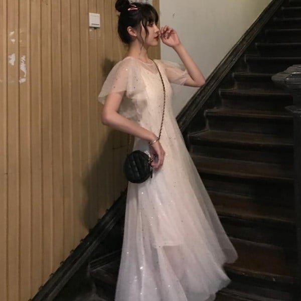 Rochie de dama actuala - model croiat in doua culori