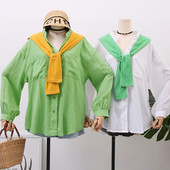 Model nou camasa dama model lat in alb, galben si verde