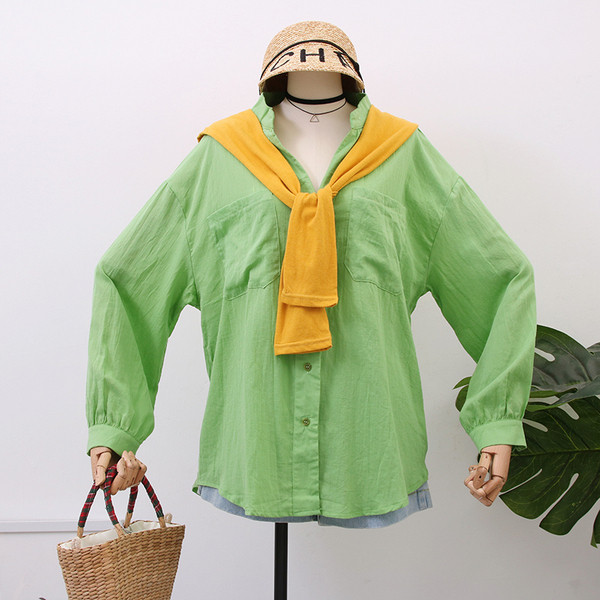 Model nou camasa dama model lat in alb, galben si verde