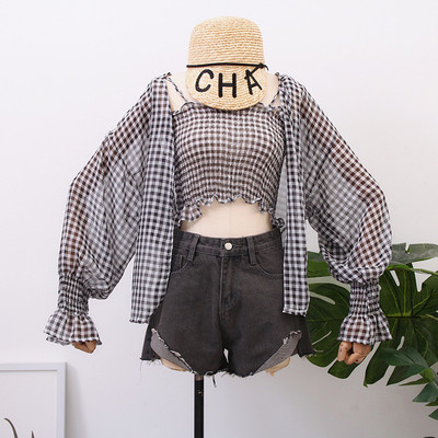 Cămașă modernă de damă în roz, alb și negru