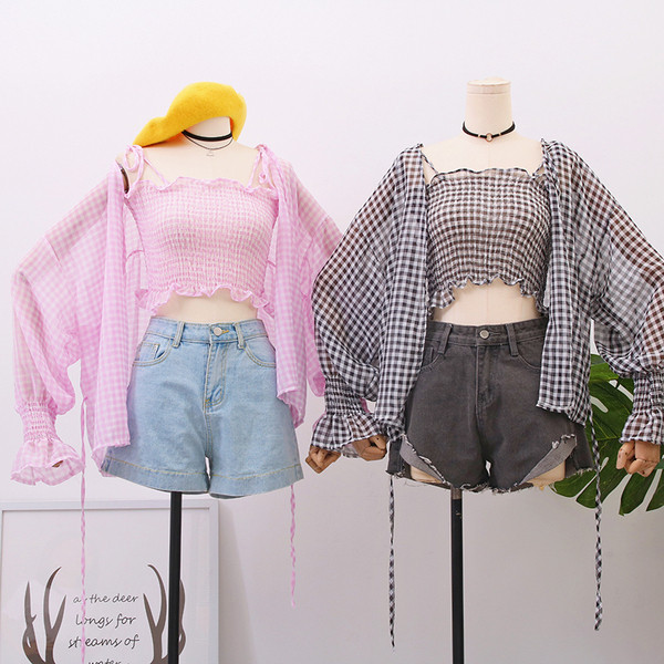 Cămașă modernă de damă în roz, alb și negru