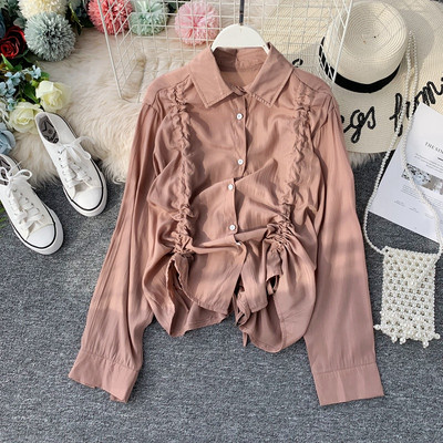 Cămașă de damă cu guler și nasturi în trei culori