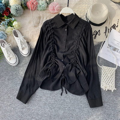 Cămașă de damă cu guler și nasturi în trei culori