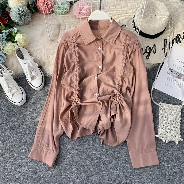 Cămașă de damă cu guler și nasturi în trei culori