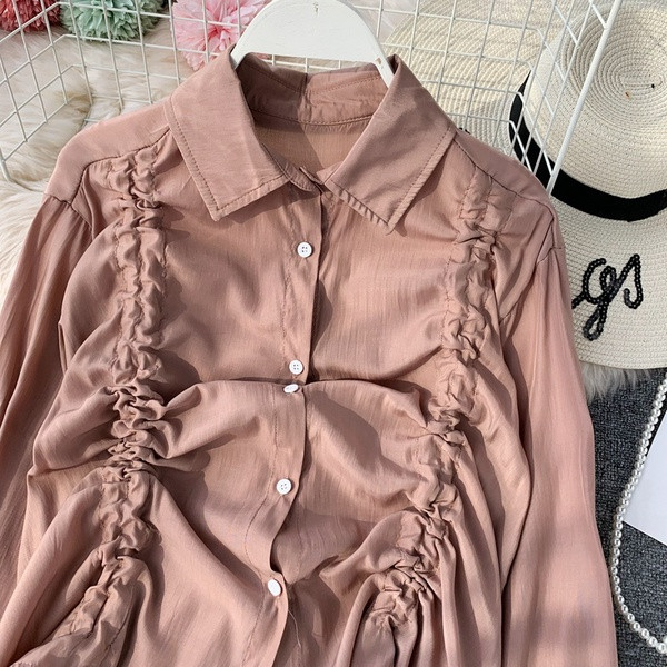 Cămașă de damă cu guler și nasturi în trei culori