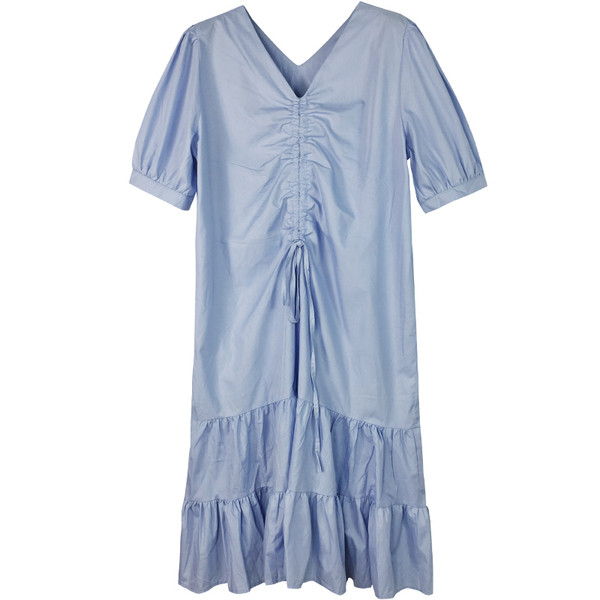 Rochie casual de dama cu decolteu in V in doua culori