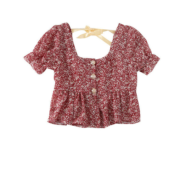 Bluză de damă cu motive florale și cravate - mai multe culori